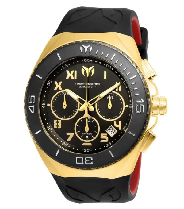 Reloj TechnoMarine Manta Ocean Para Hombre - Esfera Dorada Y Negra, 48 Mm, Resistencia Al Agua 200m